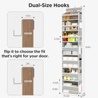 Mefirt Over The Door Organizer, 7 Tier Door Hanging Organizers with 7 Large Pockets 12 Side Pockets, Behind Door Storage Hang