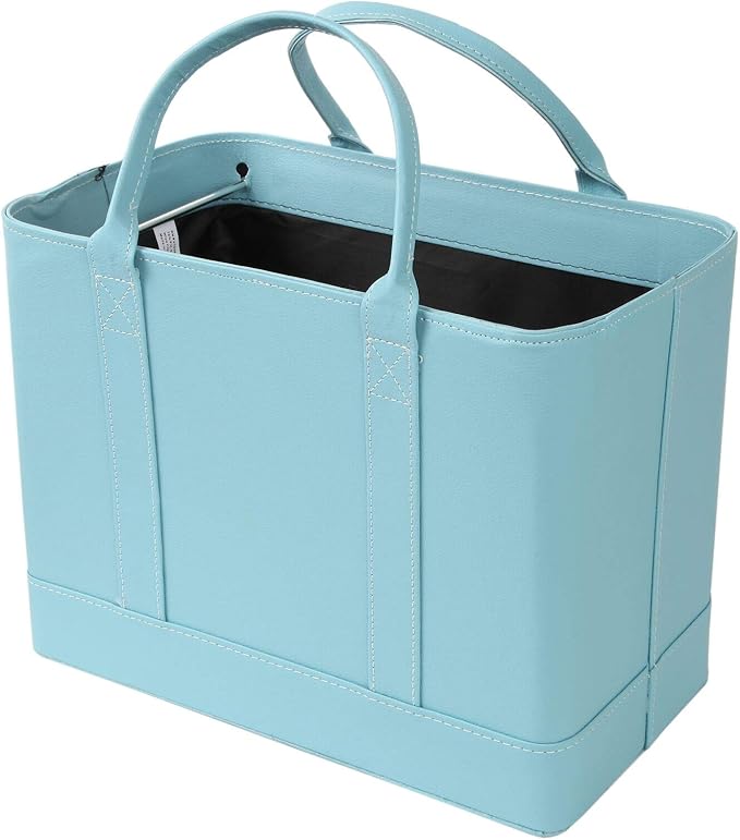 Chic File Organizer Tote with Removable Dividers – Stylish Faux Leather Document Storage with Sturdy Sides and Double Handles