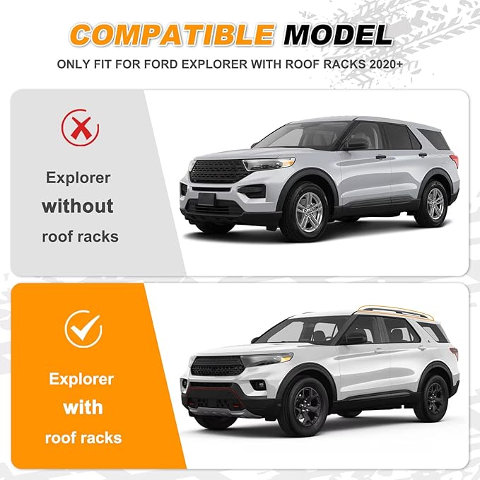 Snailfly Crossbars Customized Fit for 2020-2026 Ford Explorer Adjustable Cross Bars Roof Racks with Lock