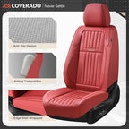 Coverado Car Seat Covers Front Seats, Seat Covers for Cars, Car Seat Protector, 2-Pack Car Seat Cushion Nappa Leather, Waterp