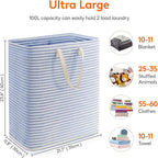 Lifewit 1 Pack Laundry Basket 100L Each, Collapsible Clothes Hamper with Reinforced Handles, Freestanding Waterproof Design f