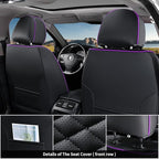 Coverado Leather Seat Covers, Car Seat Covers Full Set, Nappa Leather Seat Covers for Cars, Car Seat Protectors Waterproof, 5