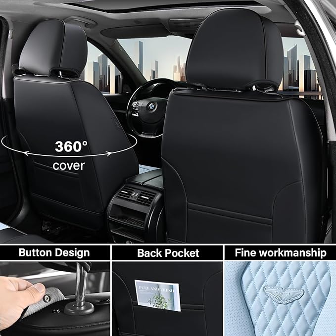 Coverado Car Seat Covers, Seat Covers Front Seats, Blue Car Seat Cover, Waterproof Car Seat Covers, Car Seat Cushion, Front L