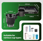 Car Cup Holder Tray, Extra Large Car Cup Holder Expander with 360° Rotation Fit Most Big Cup Detachable 3 in 1 Car Trays for 