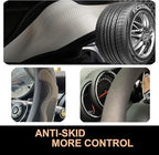 PINCTROT D Shaped Comfy Grip Steering Wheel Cover, Anti-Slip Design, Flat Bottom 14.5-15 Inch(Silicone Gray)