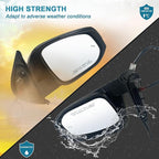 Right Passenger side Mirror Fits 2016-2022 Toyota Tacoma With Power Glass, Heated, Turn Signal, Blind Spot Detection and Manual Folding Match to Midnight Black Metallic Replace TO1320350 (8Pins)
