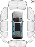 KMF 10pcs Thicken Sun Shades for Mercedes Benz GLE 2020-2024 Accessories,Full Car Window Covers Sunshade for Windshield Side Rear, UV Block and Blackout Privacy for Car Camping Outdoor