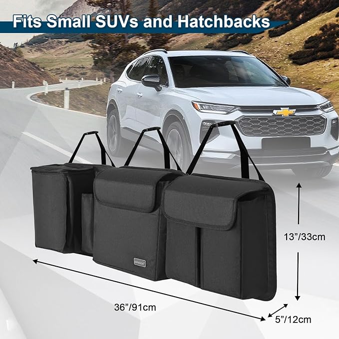 Deluxe Trunk and Backseat Organizer for Medium or large size SUVs & RVs, Detachable Storage Modules with Built-in Cooler,
