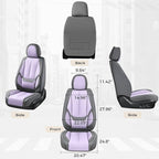 Coverado Seat Covers, Car Seat Covers Front Seats, Leather Seat Covers for Cars, Car Seat Protector Waterproof, Gray Car Seat