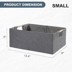 ANMINY 6PCS Storage Baskets for Organizing Collapsible Fabric Storage Bins Boxes with Wood Handles Closet Shelves Cube Organi