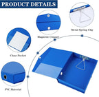 Storage File Boxes 6 Pack, Foldable File Boxes with Lid, 50mm Spine, Archives Cases with Magnetic Closure & Clip, Plastic Doc