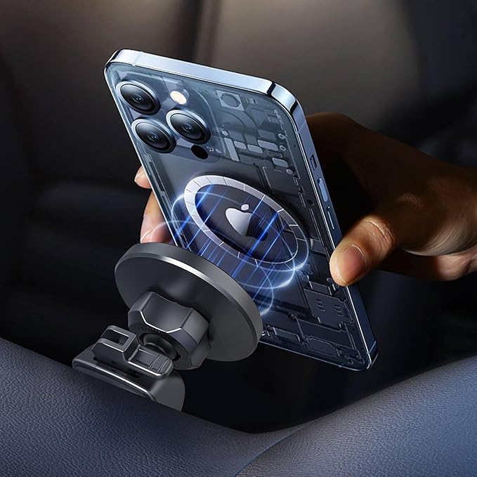 Car Vent Phone Mount - Magnetic Phone Holder for Car, Very Strong Magnet, Upgrade Twist Lock AC Mount, Compatible with MagSafe, iPhone, Galaxy, Pixel & Other Smartphones, 360 Adjustable