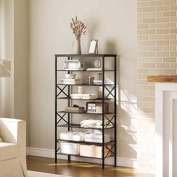 YATINEY 8 Tier Shoe Rack, Large Capacity Shoe Storage Organizer Holds 32 Pairs, Sturdy and Stable, for Entryway, Hallway, Clo