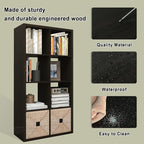 CTESNE【2026 Wooden Thick Frame 8 Cube Storage Organizer Shelf with Anti-Tipping Kits + Reversible Open Back Bookcase, Horizon