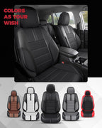 FREESOO Black Car Seat Covers Full Set - Faux Nappa Leather Seat Covers for Cars, with Front Seatbelt Pads, Waterproof Breath