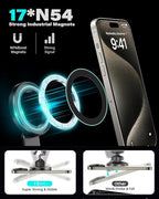 1Zero for Magsafe CD Phone Holder for Car [17 Strong Magnets] Magnetic CD Player Phone Mount, Hollow Socket CD Slot Phone Mount for iPhone 17 16 15 14 13 12 Series Pop Grip Ring Holder Magsafe Case