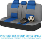 BDK PolyPro Car Seat Covers Full Set in Blue & Gray – Front and Rear Split Bench Seat Covers for Cars, Easy to Install Car Se