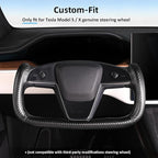 Steering Wheel Cover for Tesla Yoke Steering Wheel Cover Customzied for Tesla Model S 2021-Present/Model X 2021-Present Accessories,Anti-Slip,Comfortable Grip,Breathable,Matte Black