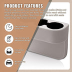Car Cup Holder, PU Leather Auto Front Seat Organizer, Multifunctional Cup Drink Holders, Gap Filler Storage Box Coin Bucket Console Side Pocket Cell Mobile Phone Holder (Gray)