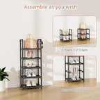 LANTEFUL Narrow Shoe Rack 5 Tier Shoe Shelf Storage for 5-10 Pairs Shoe and Boot, Sturdy Shoe Storage Space Saving Corner Sho