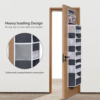 Univivi Over The Door Organizer, 6 Shelf Door Hanging Organizer Nursery Door Storage with PVC Pockets 8 Side Pockets for Bath