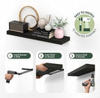 Furinno TANNA Floating Shelves for Wall Set of 2, 12 x 35 Wall Shelf, Wall Mounted Floating Shelf with Invisible Bracket, 2-i