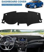 FIILINES Dash Cover for Nissan Sentra 2020-2025(S/SV/SR), Dashboard Mat Cover Sunshade Nonslip Mesh Protector No Glare Black