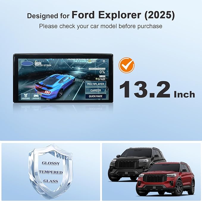 for 2025 Ford Explorer Screen Protector 13.2 Inch for 2025 Explorer Active/ST-Line/Platinum/ST 13.2” Touchscreen for 2025 Exp