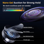 118LBS Nano Gel Suction Cup Phone Mount for Car, 360 Adjustable Vacuum Magnetic Car Phone Holder for Windshield/Dashboard, Compatible with Magsafe iPhone 12 13 14 15 16 17 Air Pro Max