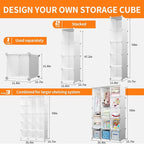 Modular Baby Wardrobe Closet, Portable Children Organizers and Storage for Nursery,15 Cubes with Hanging Rods,Multi-Functiona