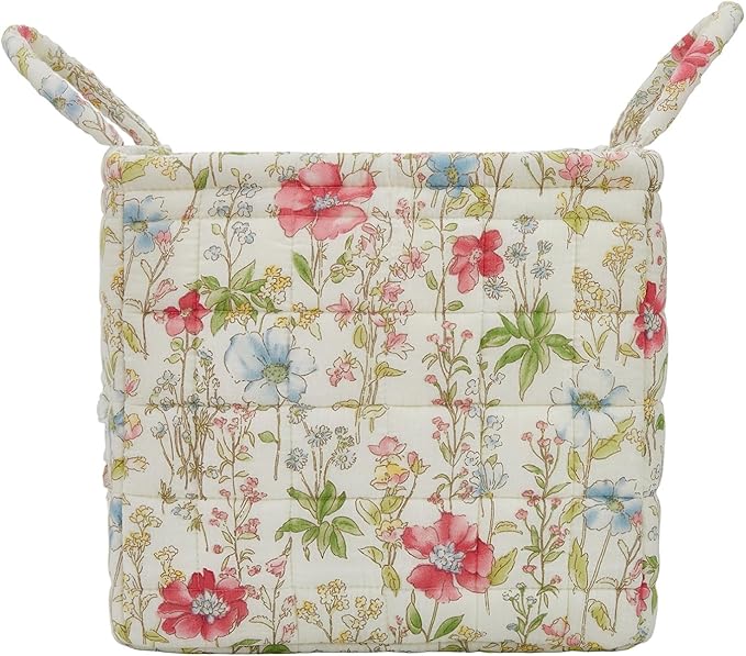 Boho Fabric Storage Basket, Large Capacity Laundry Basket, 12.2'' x 10.23'' x 10.23'' Collapsible Laundry Hamper with Easy Ca