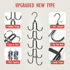 Hat Organizer for Closet, Collapsible Caps Rack with 10 Rotatable Large Hooks, Holds Up to 40 Baseball Caps, Metal Space Savi