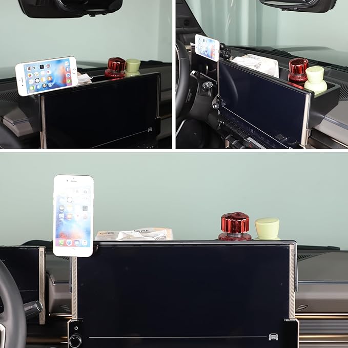 for Hummer EV Accessories Phone Holder Mount Dashboard Organizer Storage,Magnetic 360 Degree Rotatable Center Console Phone Mount Stand Dash Insert Box for Hummer EV SUV Pickup 2022-2025 2026 (F)