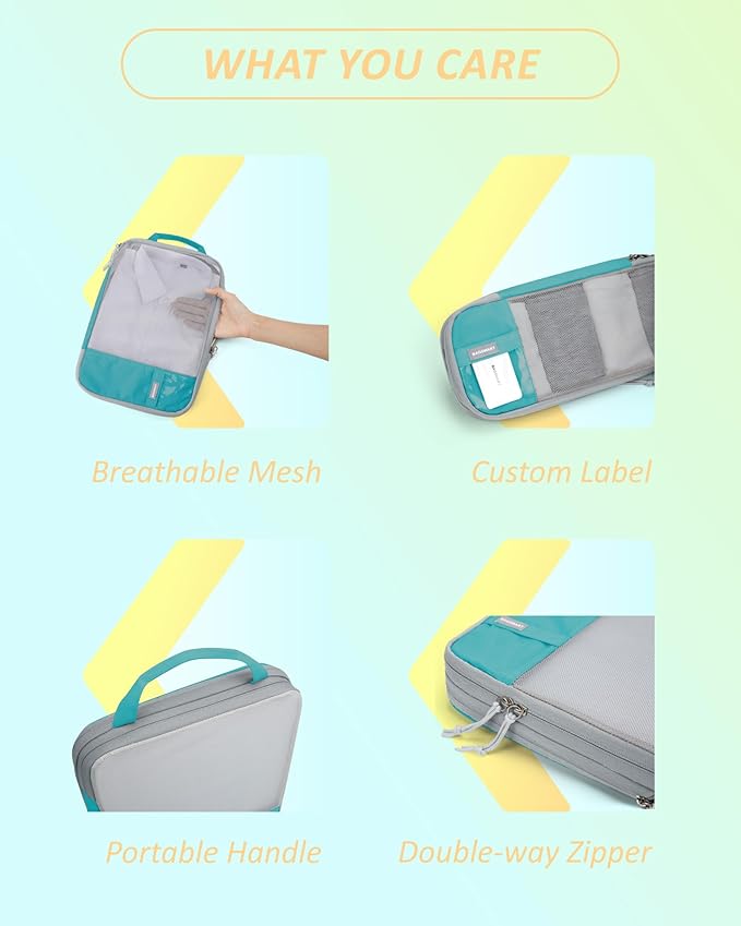 BAGSMART 6 Set /4 Set/2 Set Compression Packing Cubes for Travel, Lightweight Luggage Organizer Bags, Durable Space Saver Bag