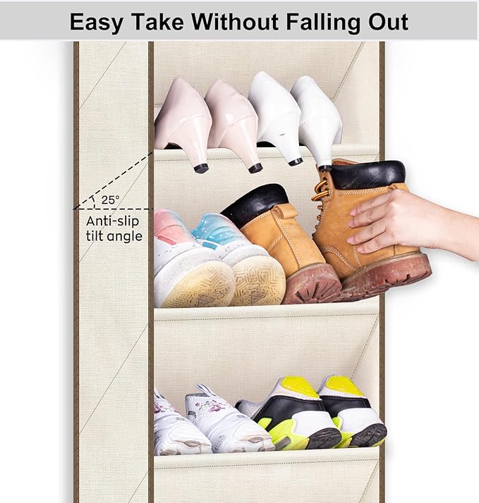 SLEEPING LAMB Shoe Rack for Door, Kids Door Shoe Organizer for Closet hanger, Narrow Hanging Sneaker Storage with Large Deep 