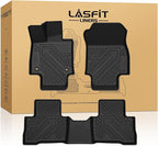 LASFIT Floor Mats for Toyota RAV4 2019-2025 (Fit Hybrid/Prime/PHEV) | Hybrid LE/XLE/XSE/Limited & Prime All Weather TPE Custom Fit Floor Liner for RAV 4 1st & 2nd Row Car Mat Accessories, Black