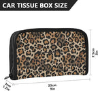 Car Tissue Holder Car Visor Organizer Tissue Box Holder for Car Sun Visor Organizer with Car Vehicle Accessories Essentials Interior for Women Men Retro Brown Leopard Print