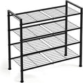 4-Tier Shoe Rack,Metal Simple Shoe Storage Organizer Shelf for Closet,Entryway, Bedroom,Garage (Black, 4 Tier)