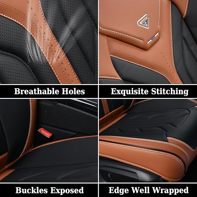 Coverado Front Seat Covers, Car Seat Covers Front Seats, Leather Seat Covers for Cars, Automotive Seat Covers Car Seat Protec