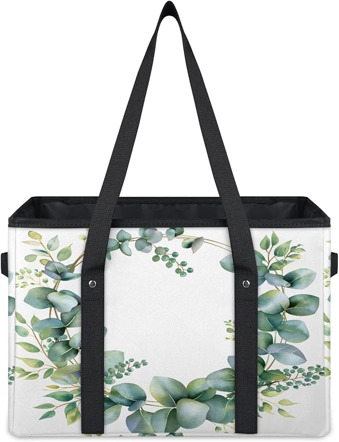 Reusable Grocery Bag, Foldable Large Shopping Tote Bag for Groceries Kitchen Picnic Car Trunk