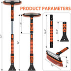 1PZ KD3-KV4 Snow Brush and Ice Scraper 3 in 1 Sturdy Snow Brush with Squeegee Windshield with Foam Grip and 360° Pivoting Brush Head Light Weight Anti-Freeze Extreme Durability for Car Truck SUV