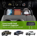 Front Center Console Organzier Headrest Tray Compatible with 2011-2025 2026 Ford F150 F250 F350 F450 F550 F650, Jump Seat Storage Container Box Armrest Table Desk Insert Accessories (Jump Seat Only)