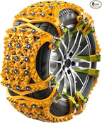 Snow Chains for Car Tires 6 Pack, Emergency Anti Slip Tire Chains for SUV/Trucks/ATV, Adjustable Universal Winter Security Ch