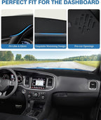 FIILINES Dash Cover for Dodge Charger 2011–2023, Dashboard Cover Mat for Charger Accessories Sunshade Nonslip Mesh Protector 