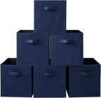 Stero Fabric Storage Bins 6 Pack Fun Colored Durable Storage Cubes with Fabric Handles Foldable Cube Baskets for Home, Kids R