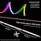 Ultra Thin LED Hood Light Strip, RGB Illusory Color Beam Kit, Multicolor Flexible LED Daytime Running Strip Lights for Cars, Trucks, Pickups, SUVs, etc (70in)