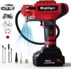 Portable Tire Inflator 20V Cordless Handheld Car Drill Air Pump Mini Air Compressor DC 12V 150PSI with Rechargeable Battery, Auto Shut Off, LED, Digital Pressure Gauge for Cars Bikes