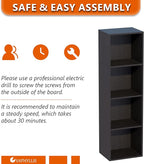 Book Shelf, 4-Tier Bookcase, Wooden Open Cube Storage Organize, 9.3 x 11.8 x 41.7 inches Bookshelf for Living Room, Bedroom, 