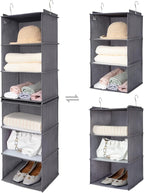 GRANNY SAYS 6-Shelf Hanging Organizer for Closet, Separable to 2 Pack 3-Shelf Hanging Shelves, Hanging Organizer for Bedroom,