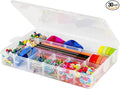 Exptolii 18 Grids Plastic Organizer Box with Dividers, Clear Compartment Container Storage for Washi Tapes Beads Crafts Jewel